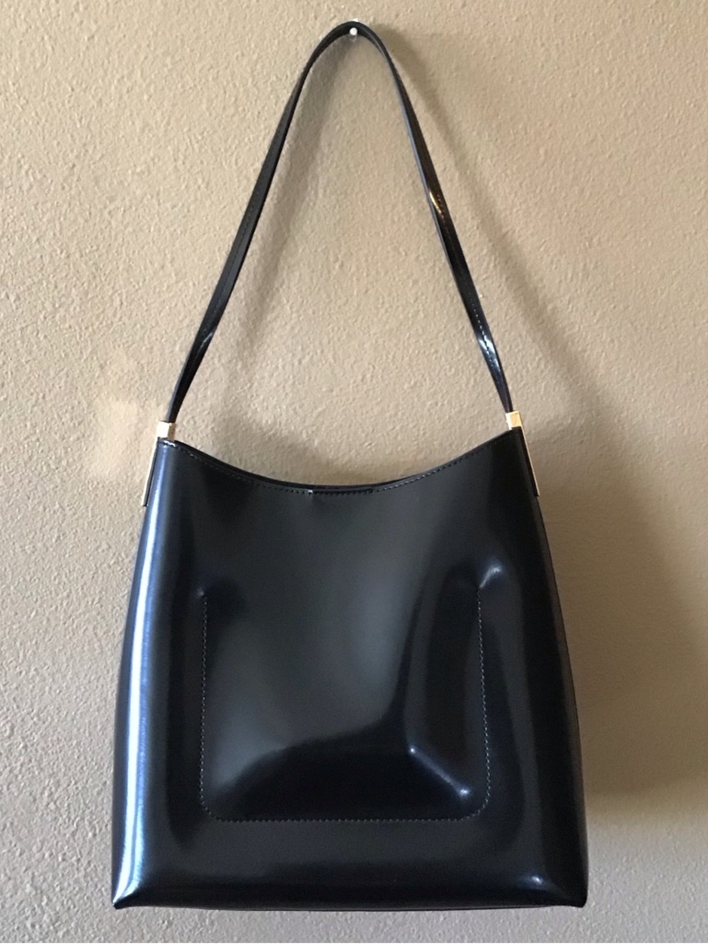 Tory Burch Robinson Spazzolato Black Handbag - Picture 5 of 8
